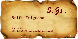 Stift Zsigmond névjegykártya